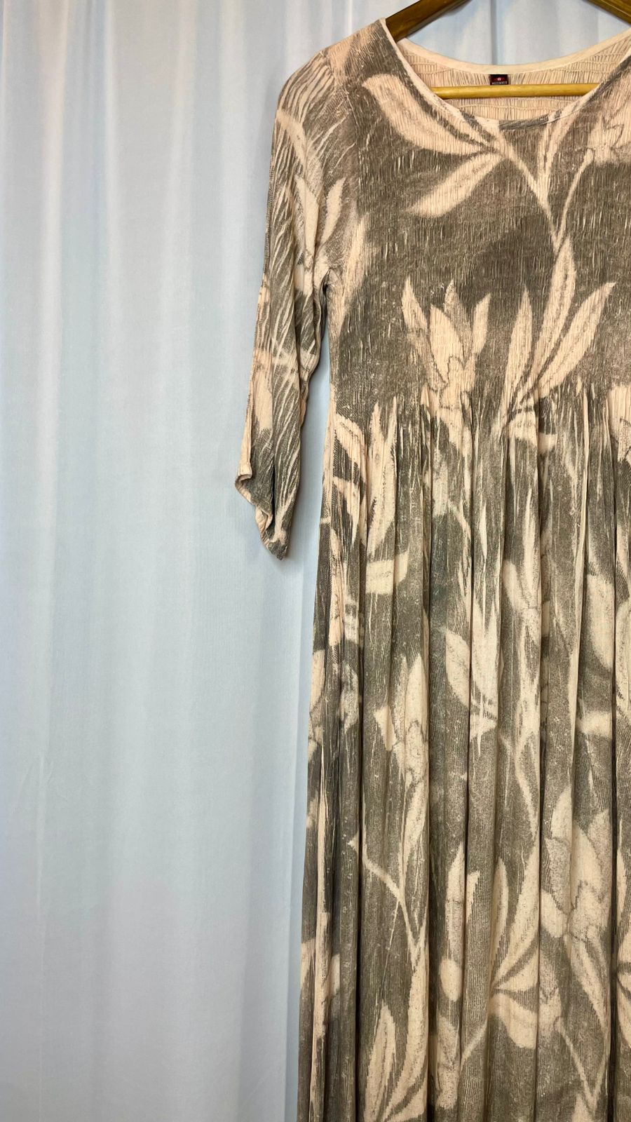 Crushed fabric smock dress