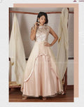 Champagne Gold Layered Designer Gown