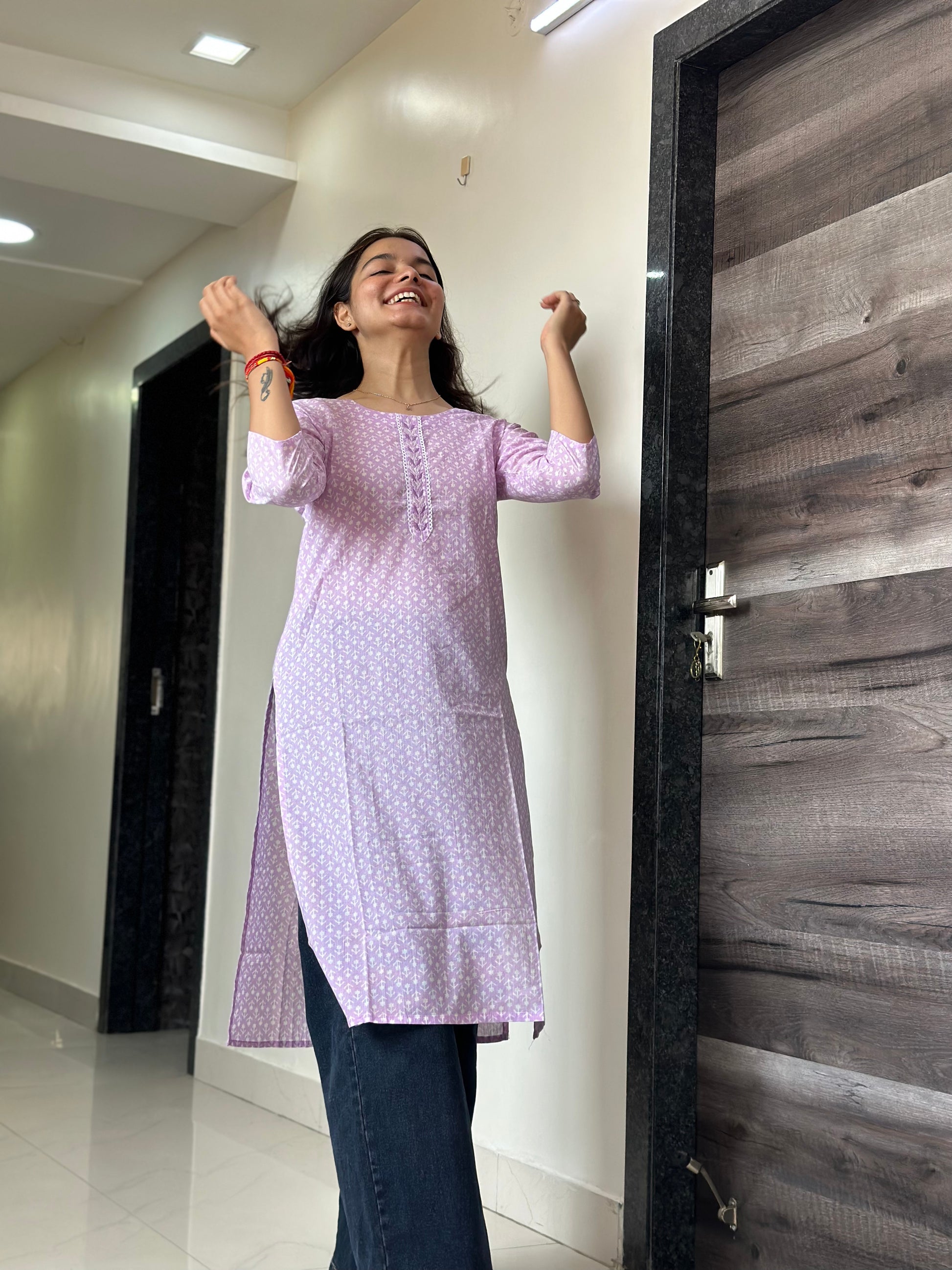 OFFICE WEAR | LILAC MUL KURTA