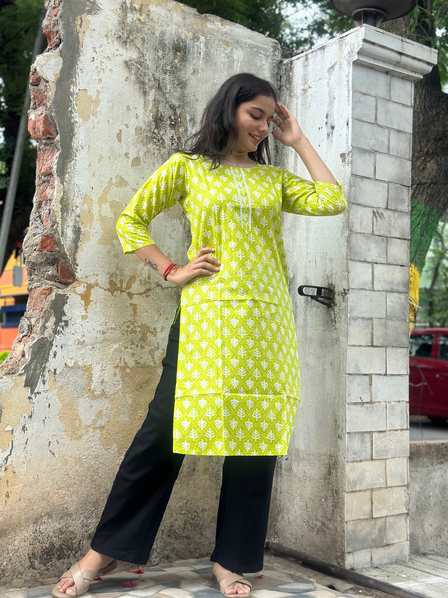 PRINTED MUL KURTA