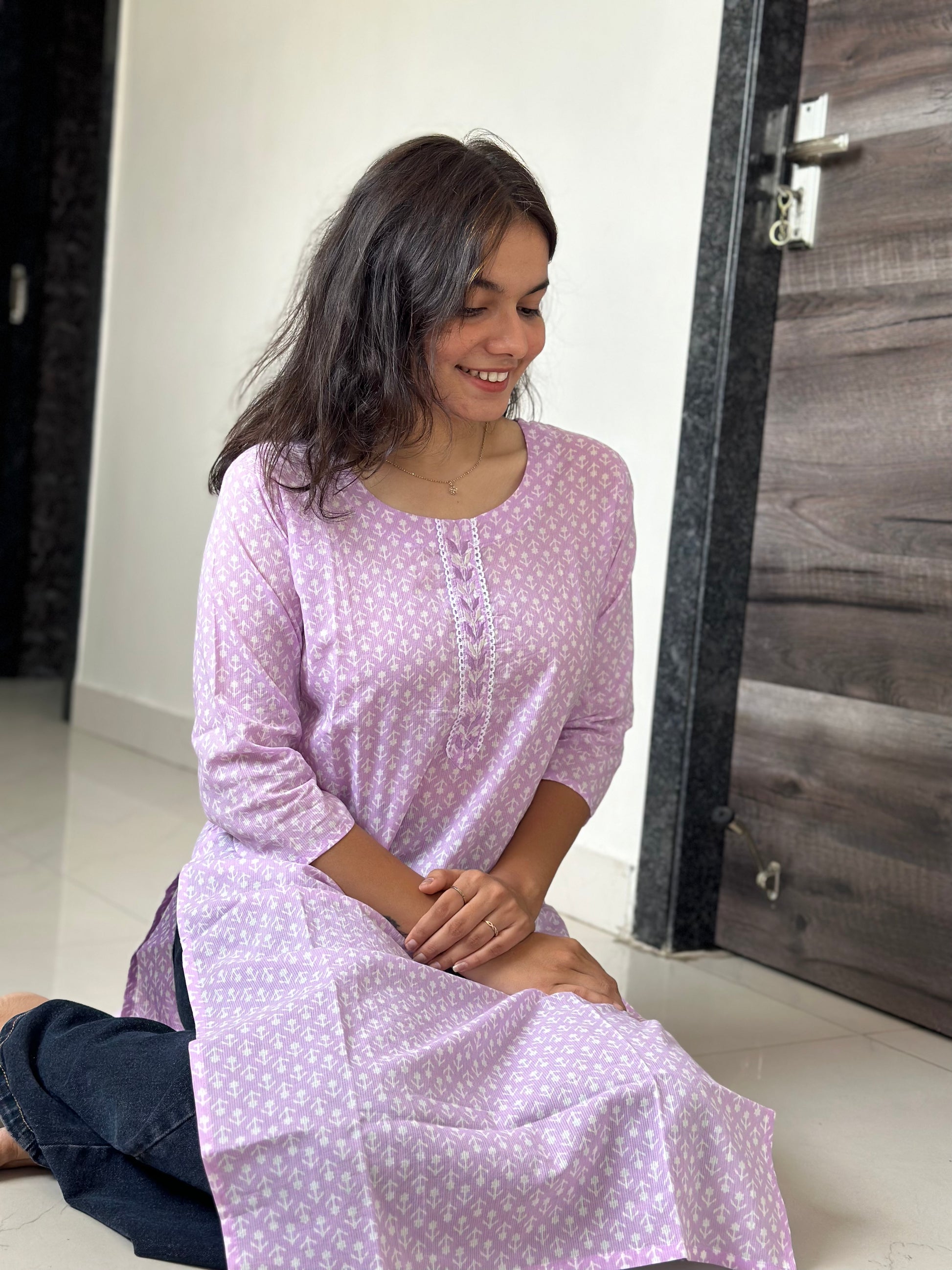 OFFICE WEAR | LILAC MUL KURTA