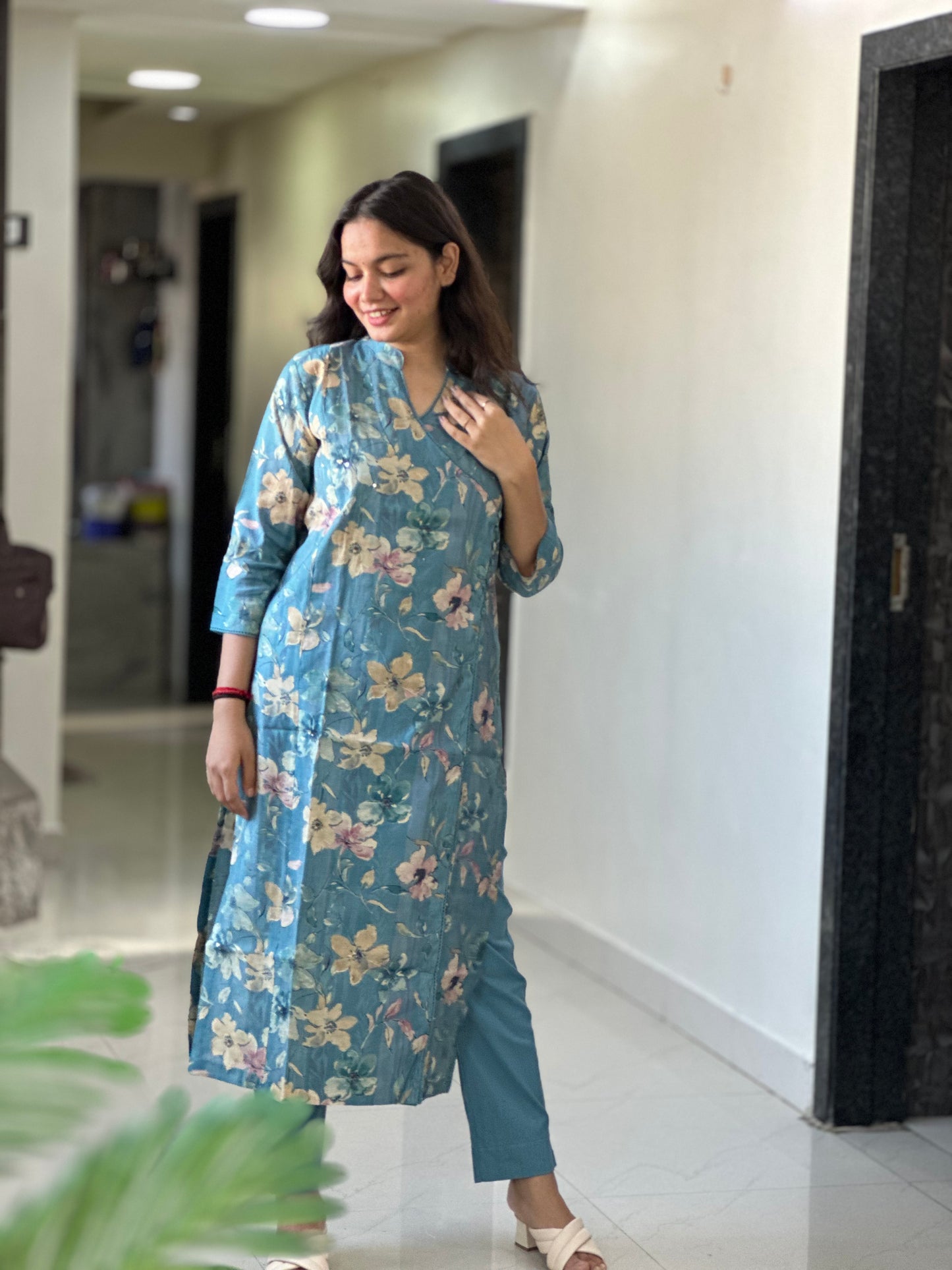 BLUE PRINTED ANGARAKHA SET