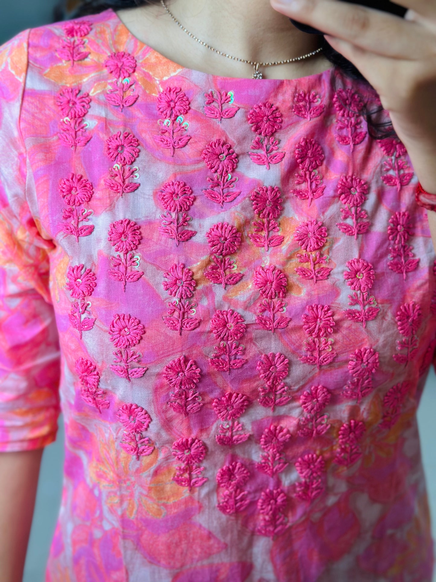 PINK CHANDERI SILK KURTA