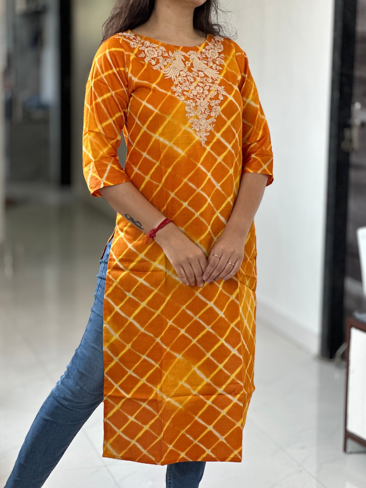 MUSTARD THREADWORK KURTI