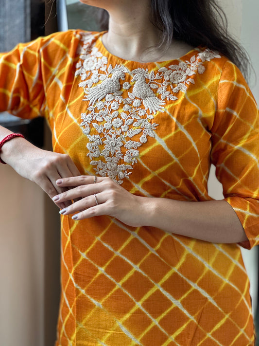 MUSTARD THREADWORK KURTI