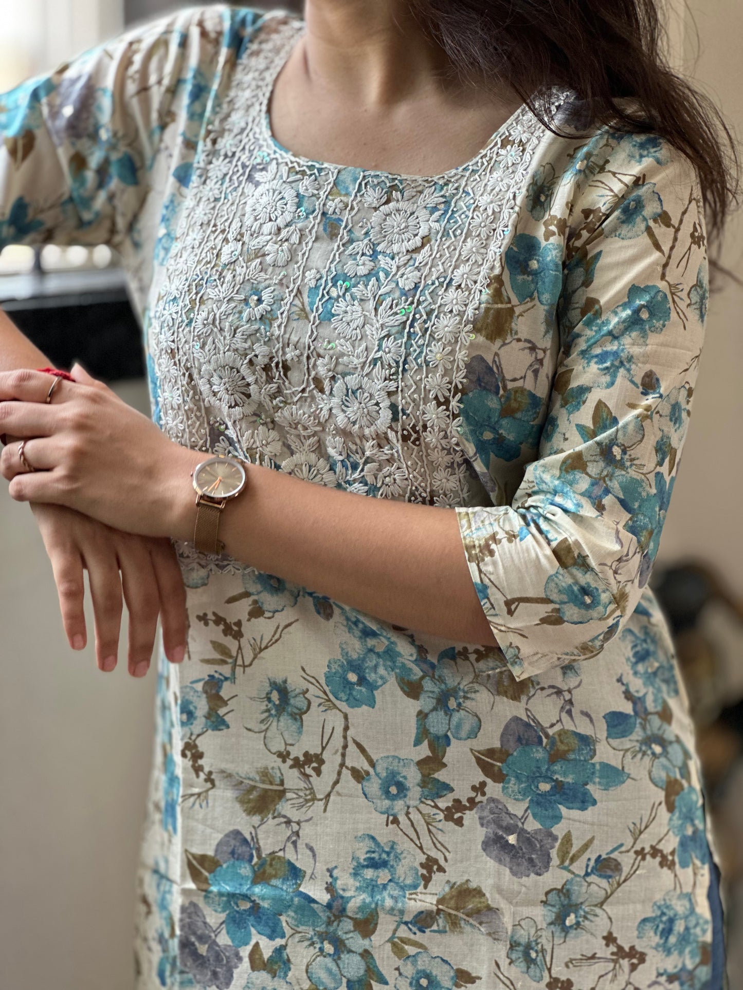 PRINTED THREADWORK KURTI