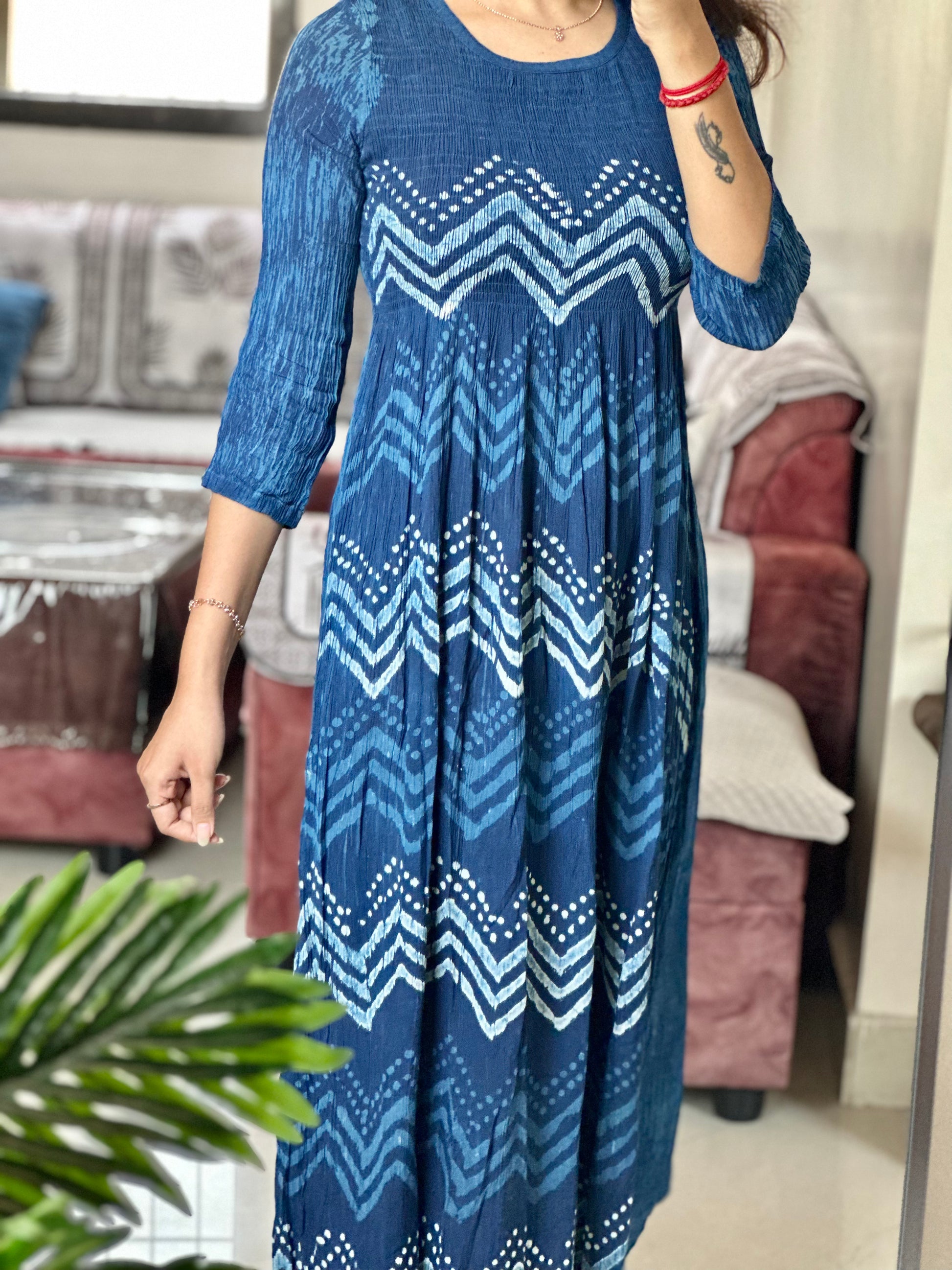 Indigo Smock Dress | office wear