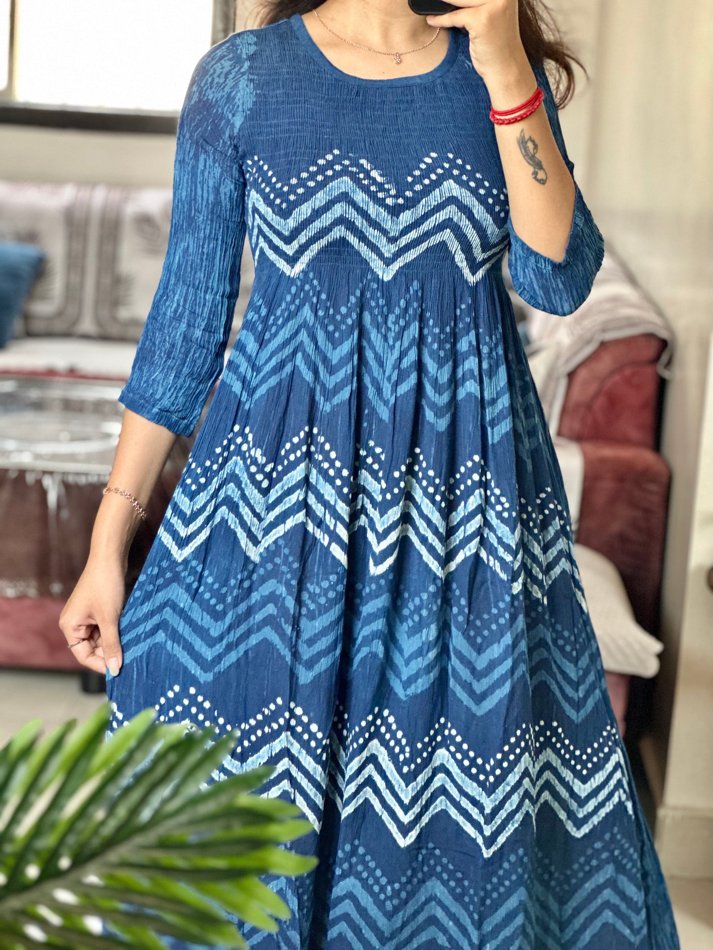 Indigo Smock Dress | office wear