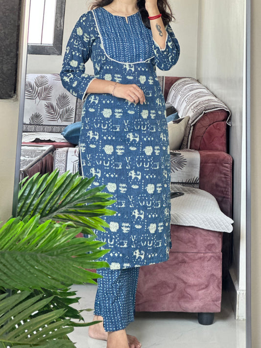 INDIGO COTTON SET | OFFICE WEAR