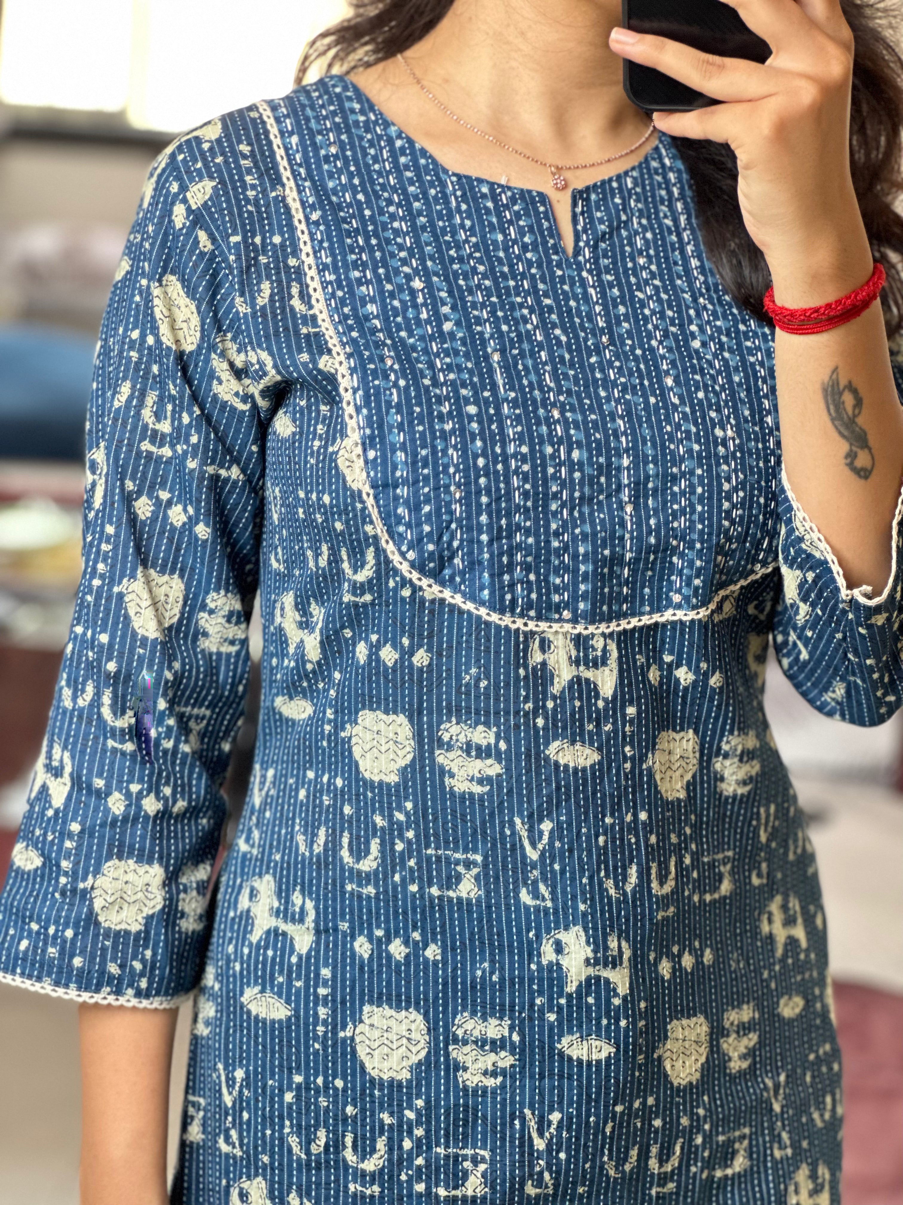 INDIGO COTTON SET | OFFICE WEAR