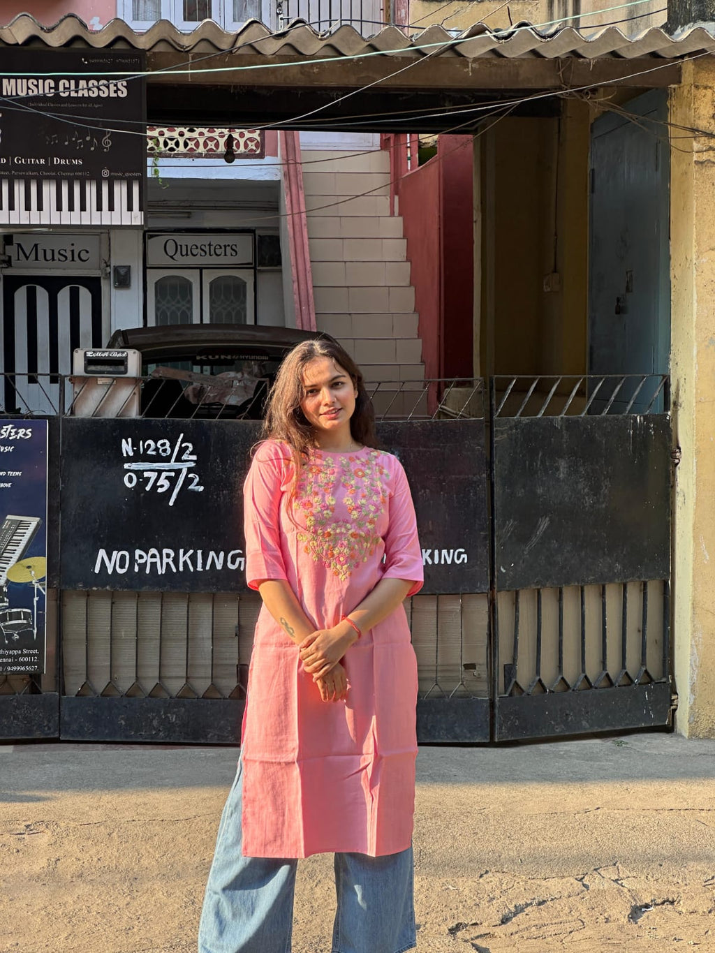 Blush Garden Embroidered Kurti