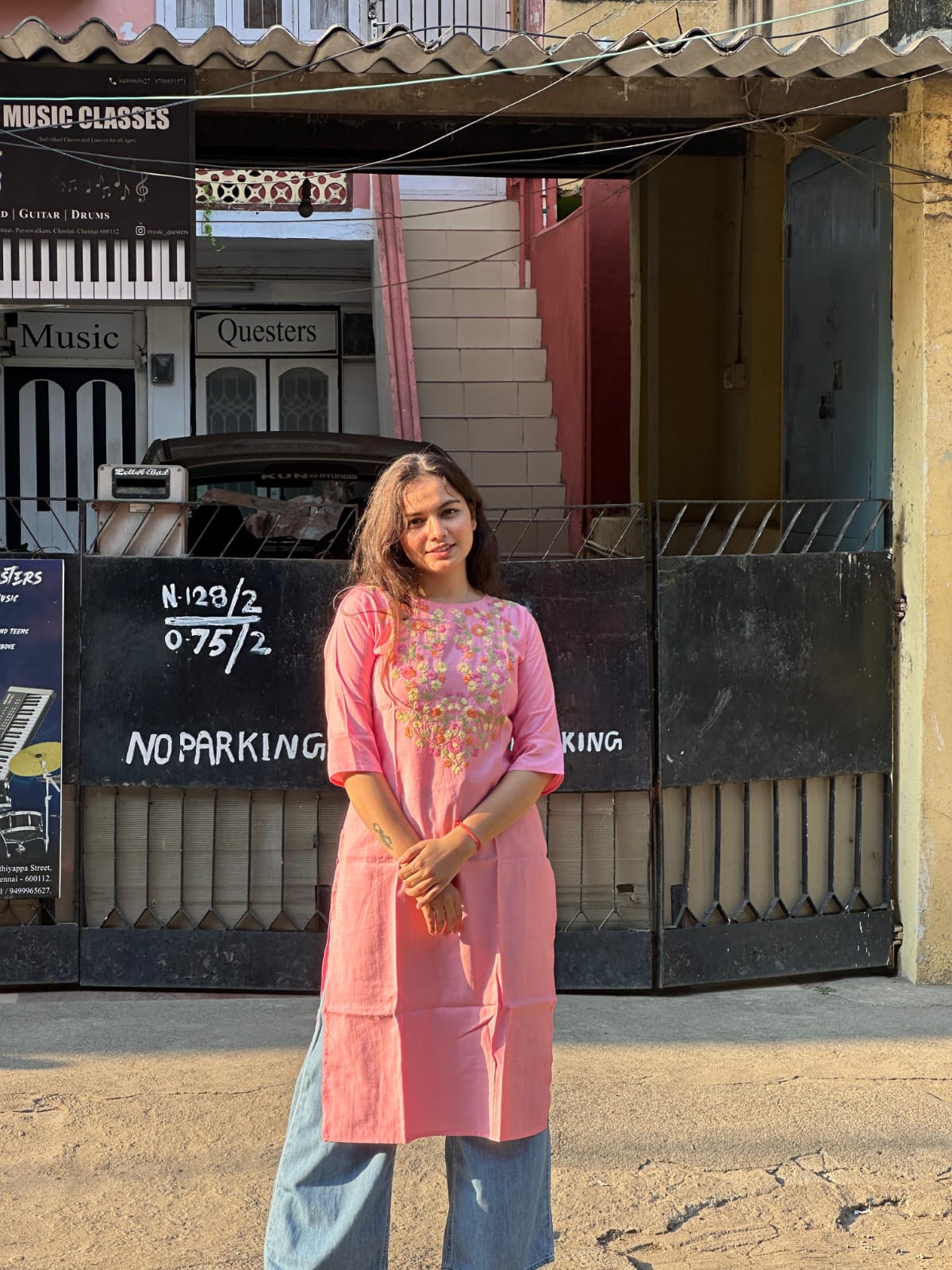 Blush Garden Embroidered Kurti