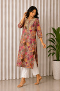 Mul cotton hand embroidered kurti