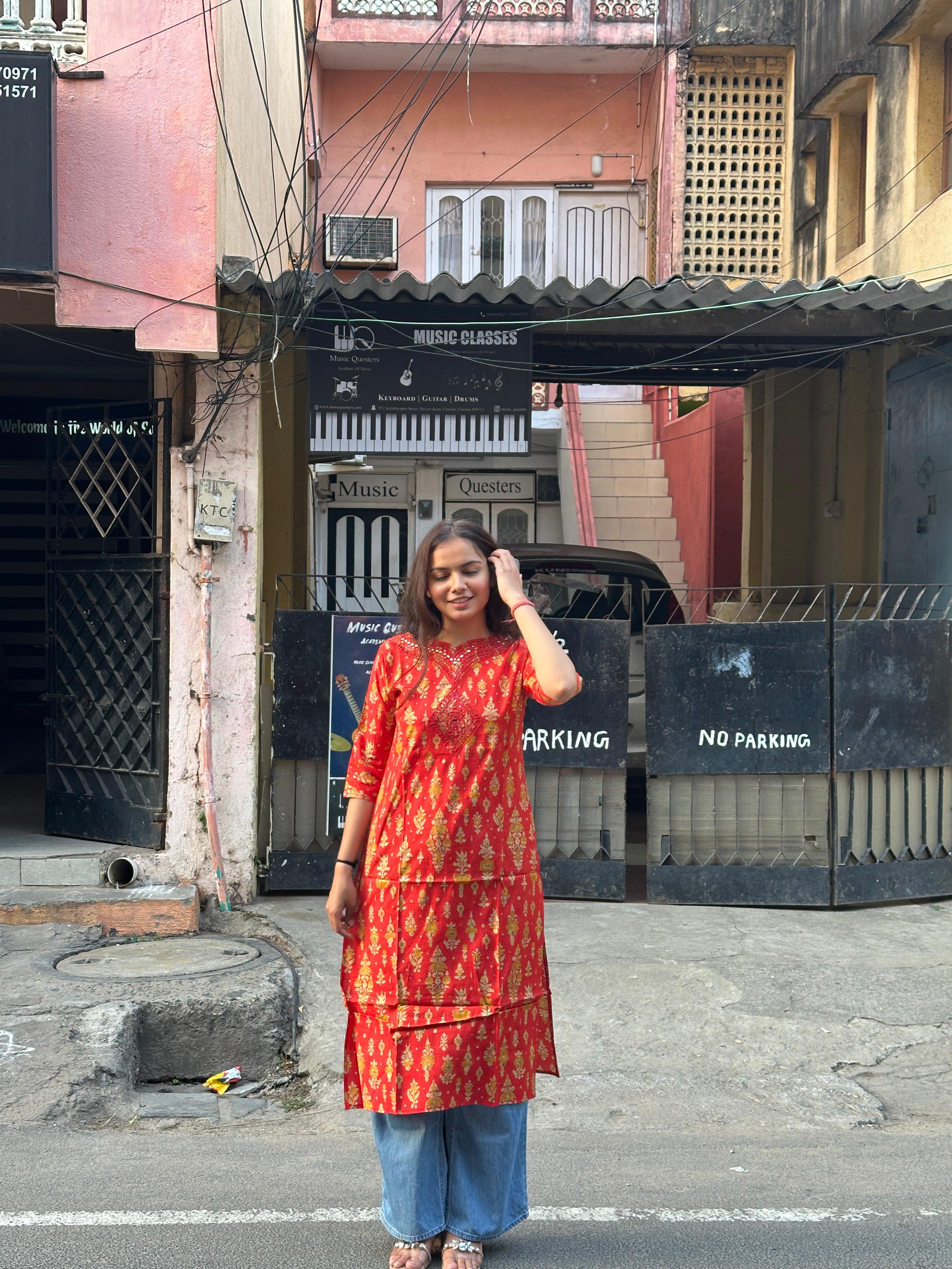 Royal Red Buti Kurti