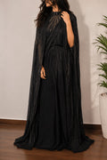 Indo -western skirt and blouse with long cape.