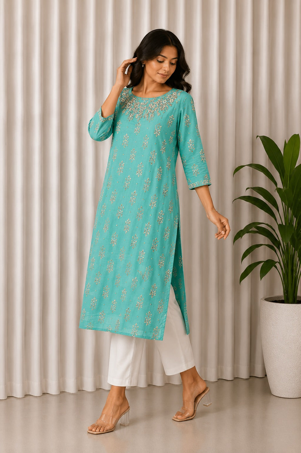 Hand embroidered kurti