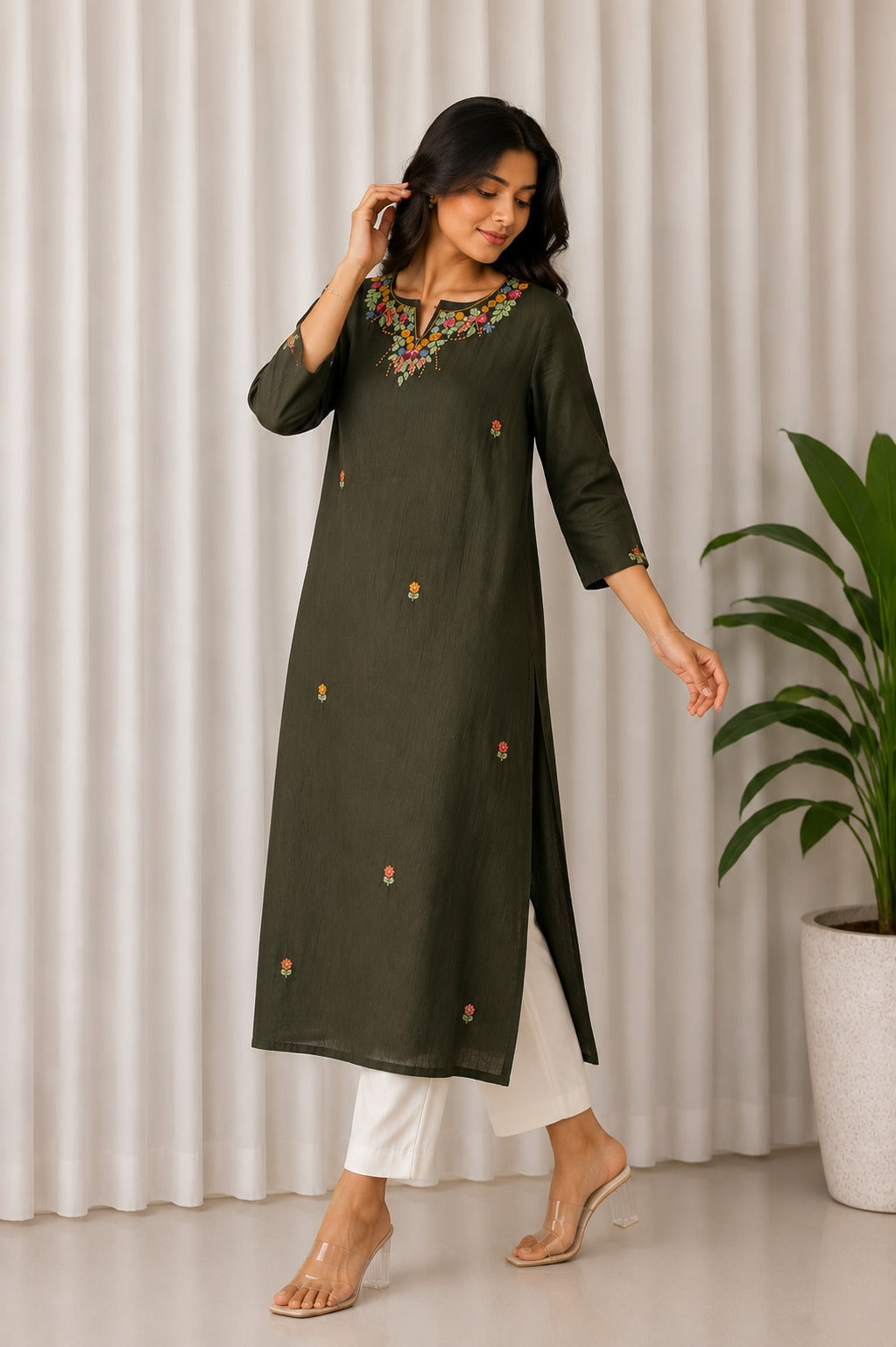 Designer Embroidered Kurti