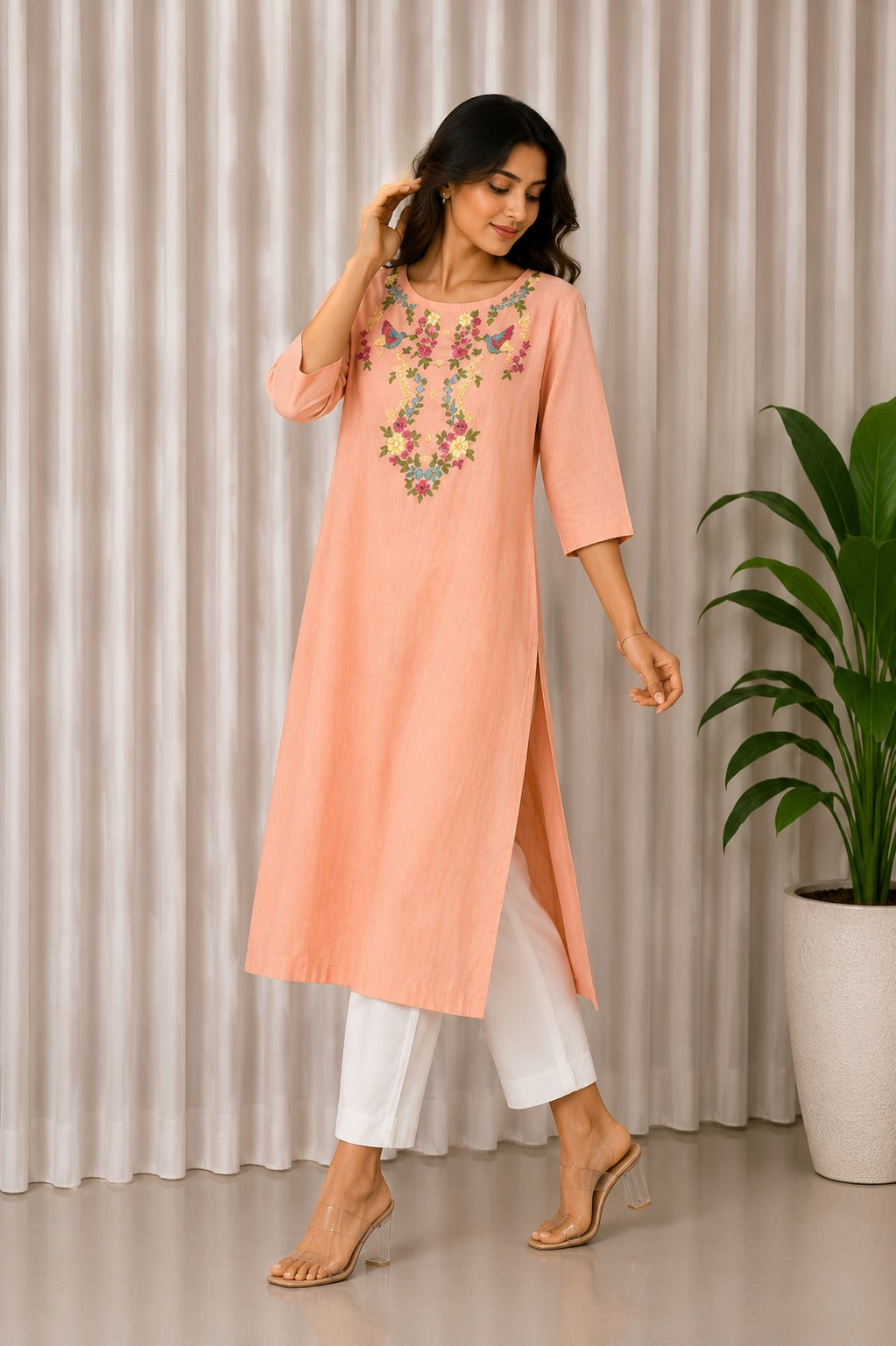 Designer Embroidered Kurti.