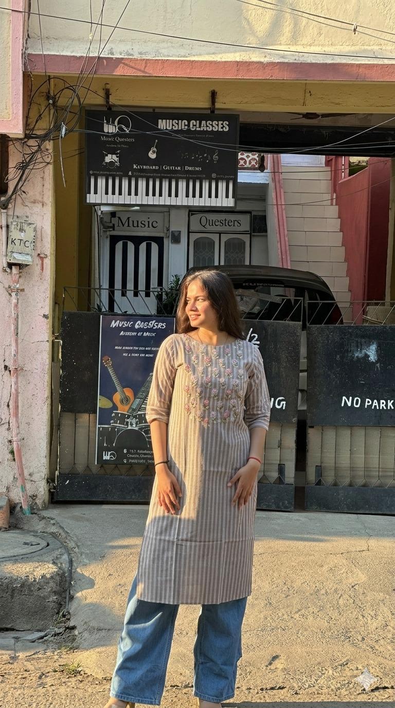 Earth Bloom Embroidered Kurti