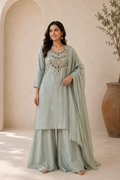 Sage Crushed Organza 3-Piece Set