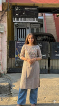Earth Bloom Embroidered Kurti