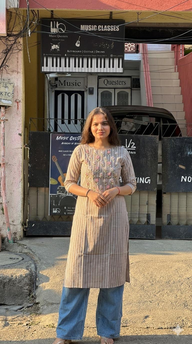 Earth Bloom Embroidered Kurti