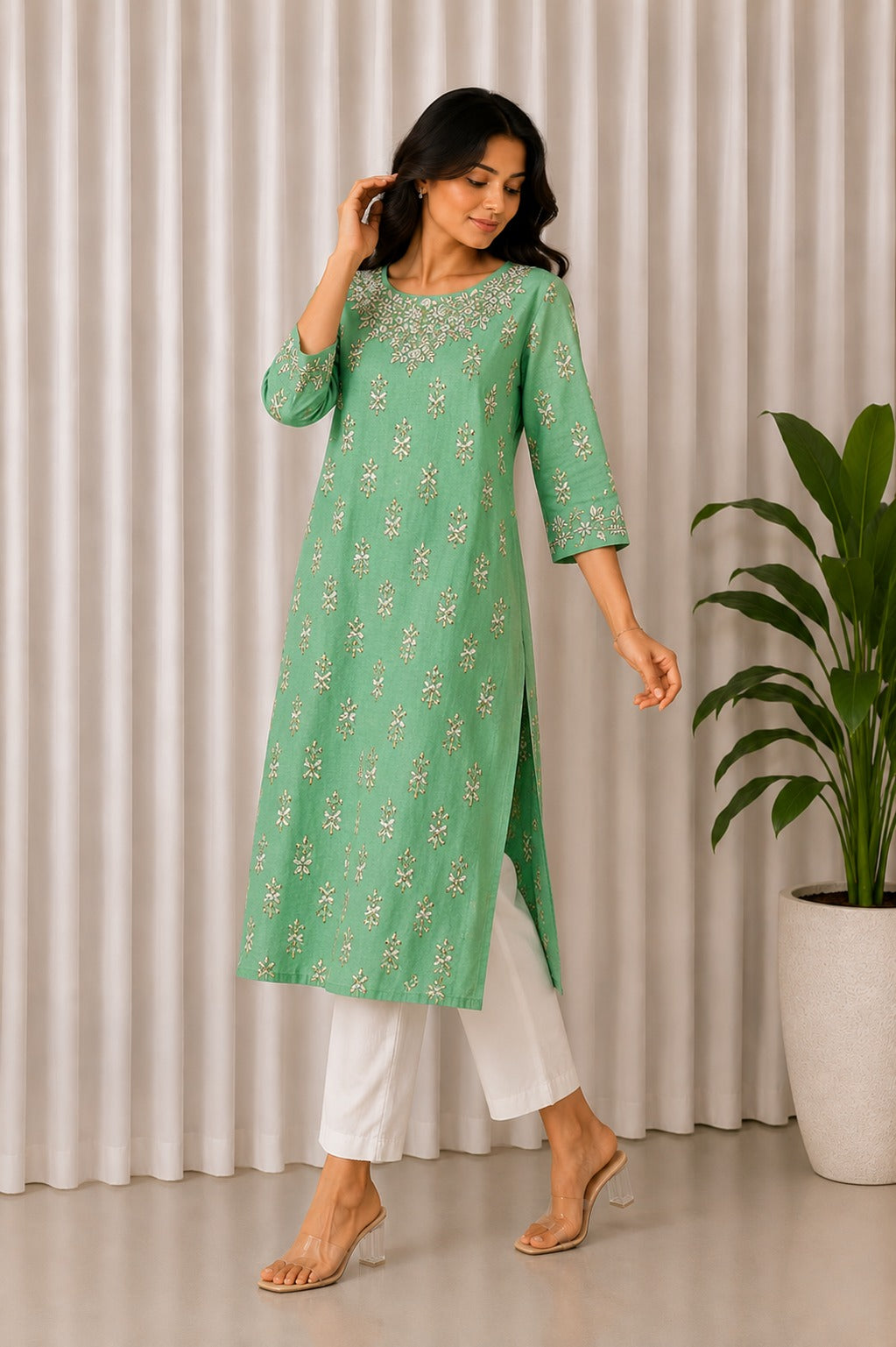 Hand embroidered kurti